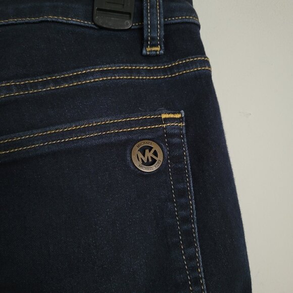 Michael Kors Mid Rise Slim Fit Cotton Dark Blue Denim Jeans Size 4 - Picture 6 of 14